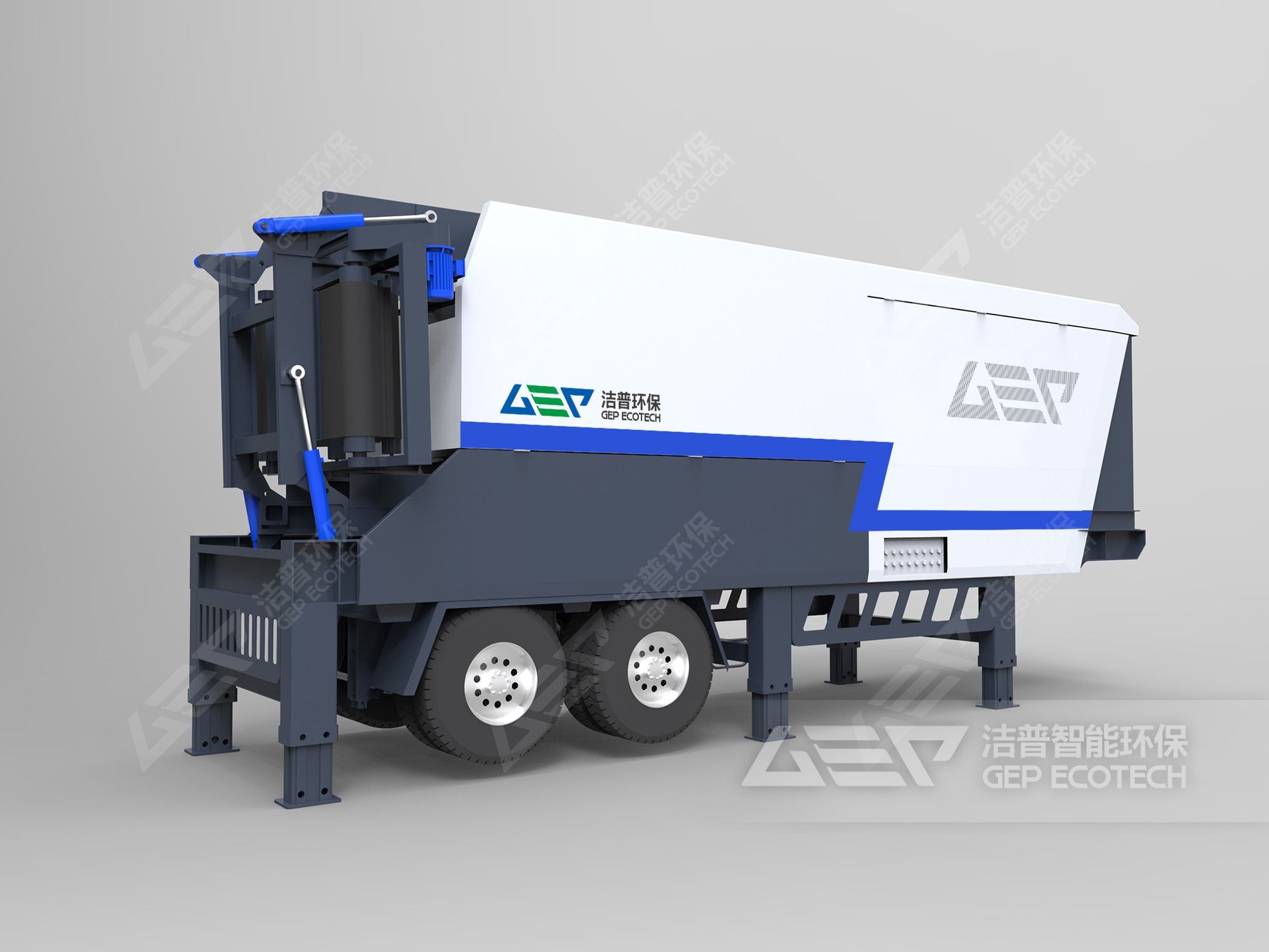 移動固廢垃圾破碎機(jī)