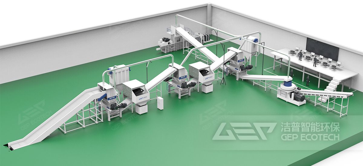 廢紡三級破碎效果圖