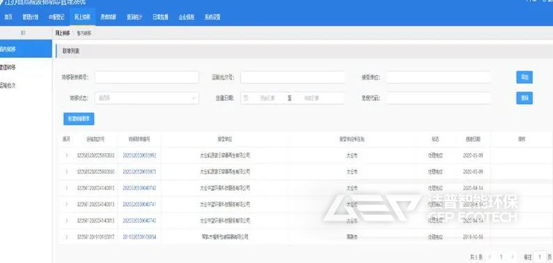 危險(xiǎn)廢物轉(zhuǎn)移聯(lián)單