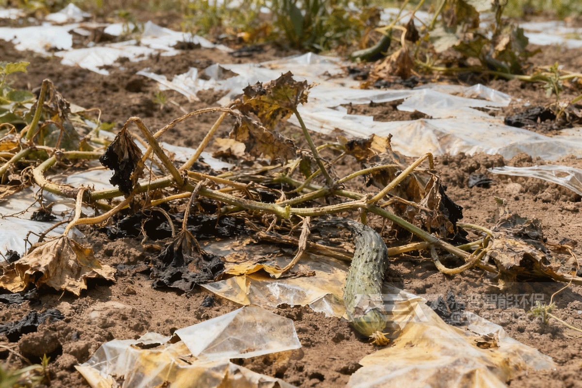 廢棄瓜秧和地膜